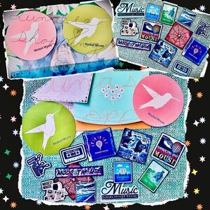 Set of 2 vintage modest mouse promo stickers w/ handmade extras